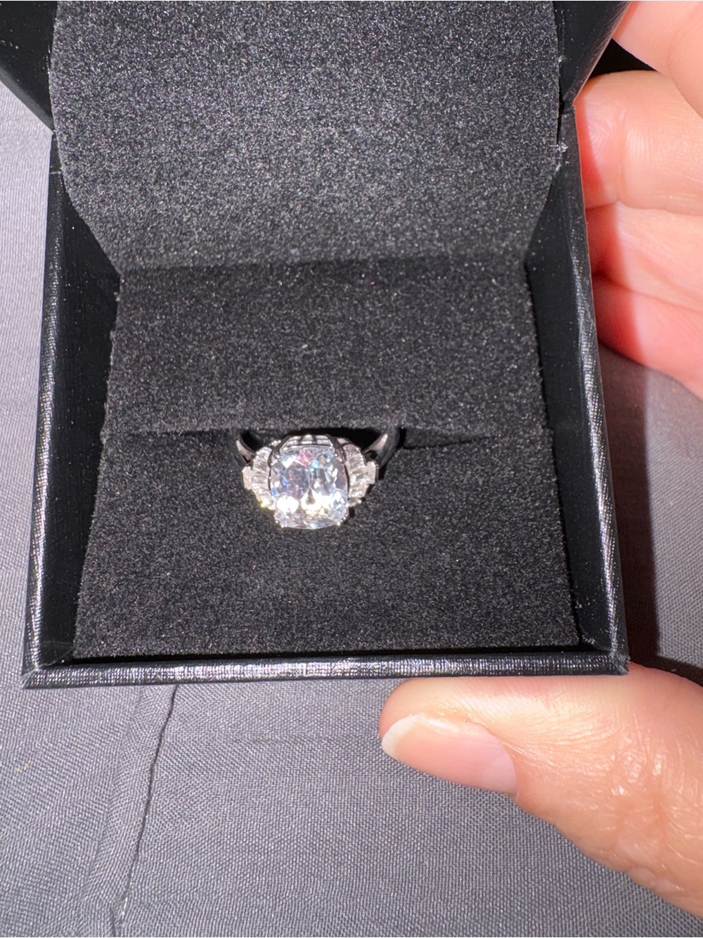 Kay Jewelers White Topaz 925 Sterling Silver Ring Halo Ring - White